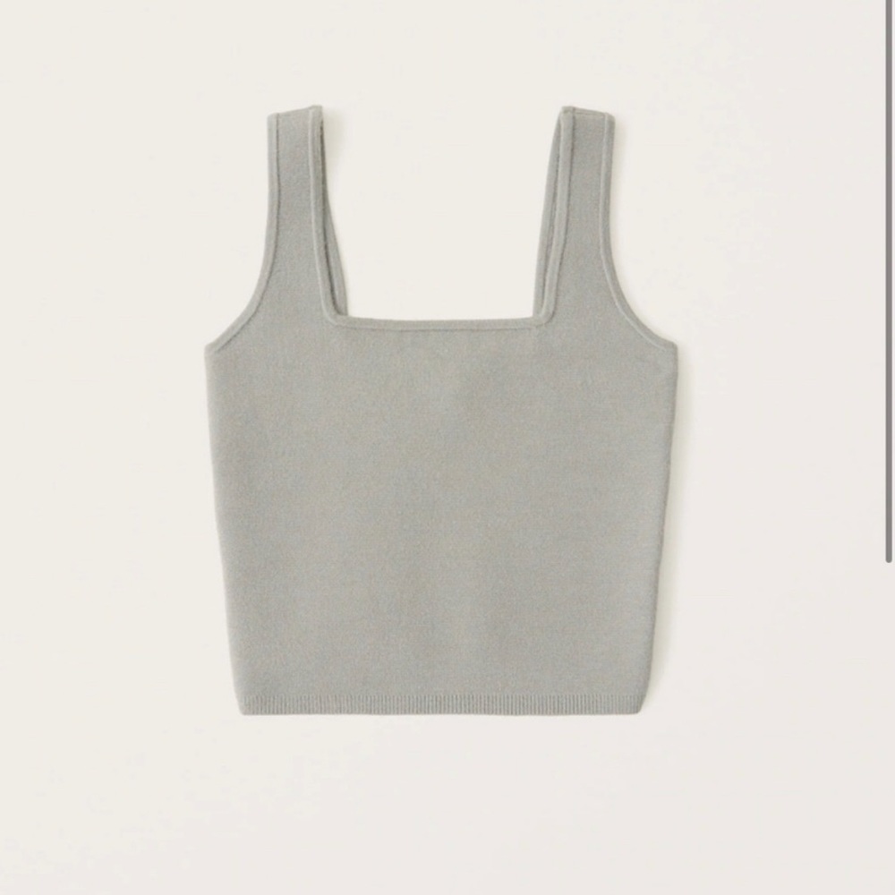 Abercrombie & Fitch Squareneck Sweater Tank - Sage Green